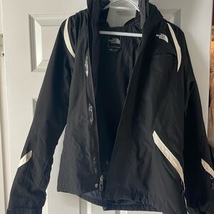 North face rain jacket with transitional convertabile jacket
